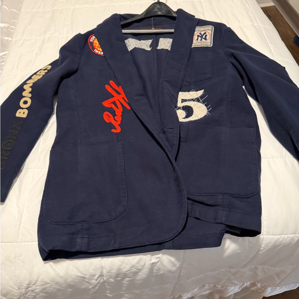 Men's Navy Patchwork Lightweight Blazer - image 2